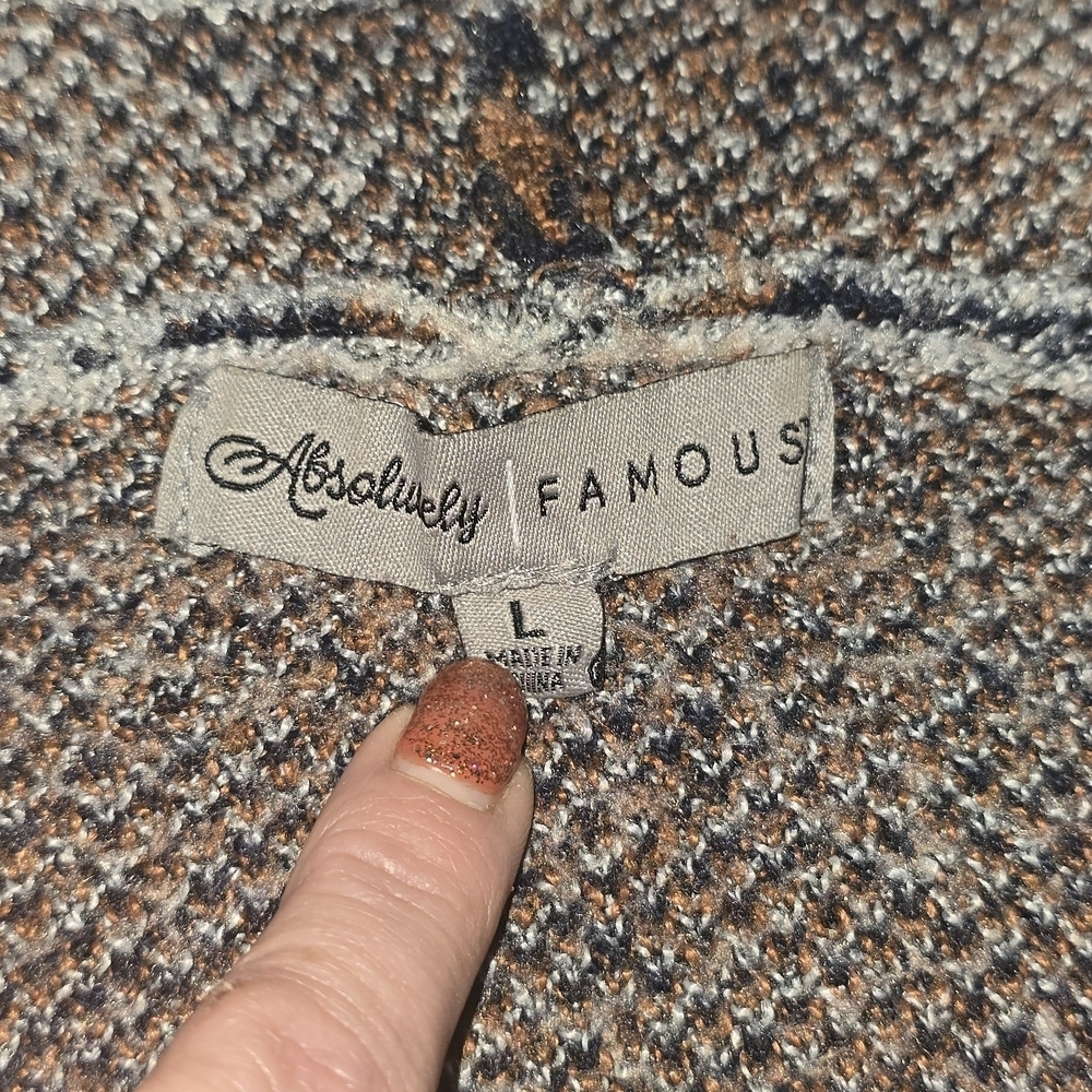 Absolutely Famous Kids Geometric Pattern Jacket - Gray and Brown - Picture 5 of 6